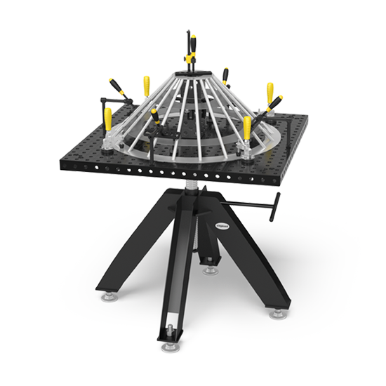 Rotating table height adjustable